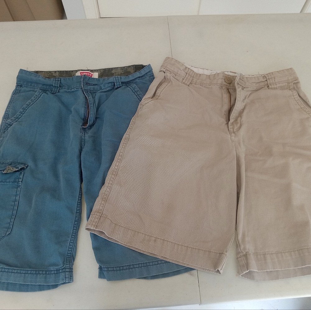 Size 14 boys shorts, cargo and khaki